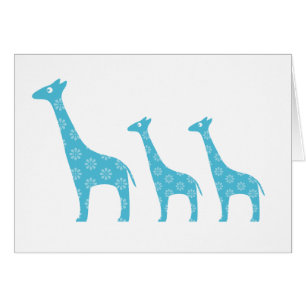 Stående Giraffes (blå) Hälsningskort