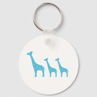 Stående Giraffes (blå) Nyckelring