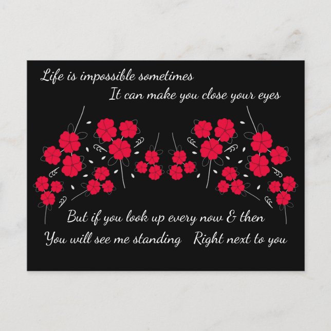 Stående höger bredvid ditt uppmuntrande vykort (Framsida)