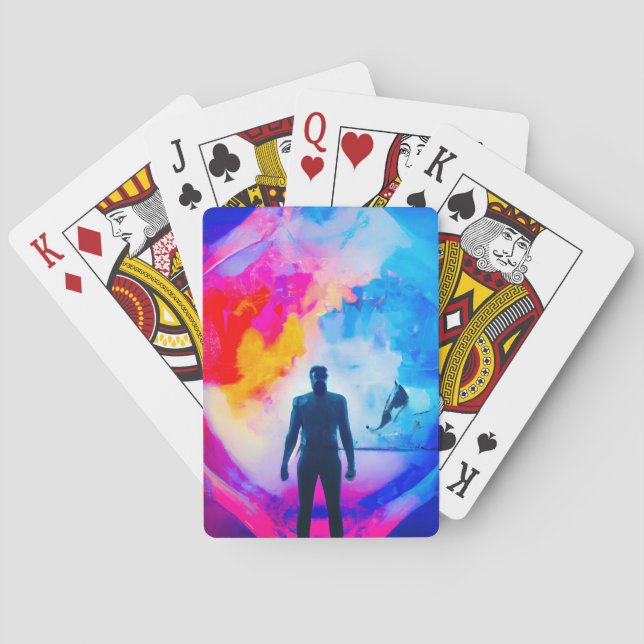 Stående i färger casinokort (Baksidan)