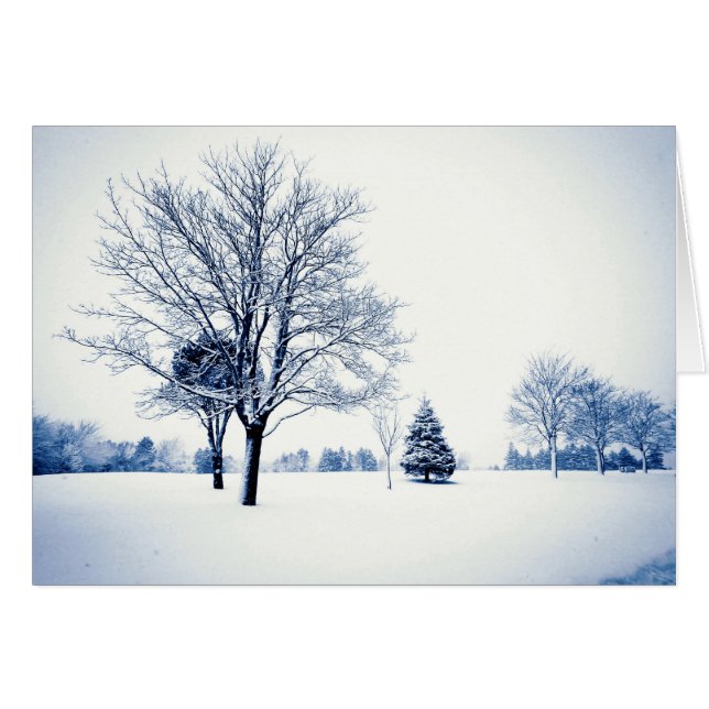 Stående i Snö Hälsningskort (Framsidan Horizontal)