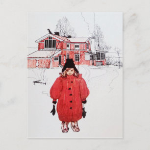 Stående i Winter Snö Vykort
