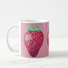 Stående jordgubbe kaffemugg