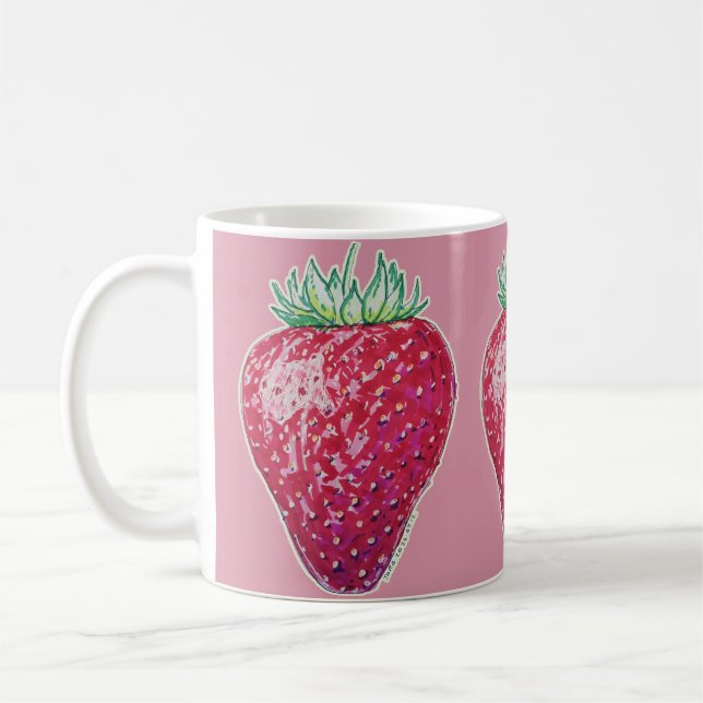 Stående jordgubbe kaffemugg (Vänster)