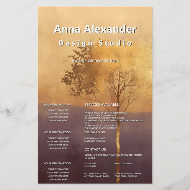 Stående ljus | Träd Minimal Design  Flygblad (Framsidan)