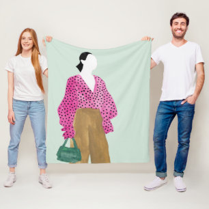 Stående Mode Figur - Polka Dot Top Fleecefilt
