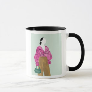 Stående Mode Figur - Polka Dot Top Mugg