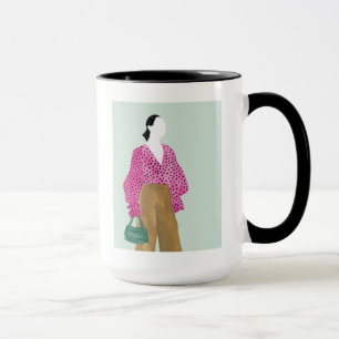 Stående Mode Figur - Polka Dot Top Mugg