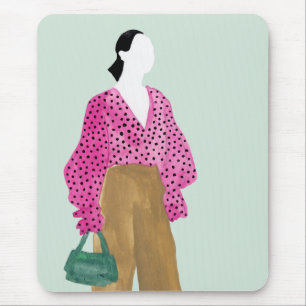 Stående Mode Figur - Polka Dot Top Musmatta
