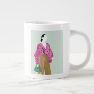 Stående modefigur - prickig topp jumbo mugg