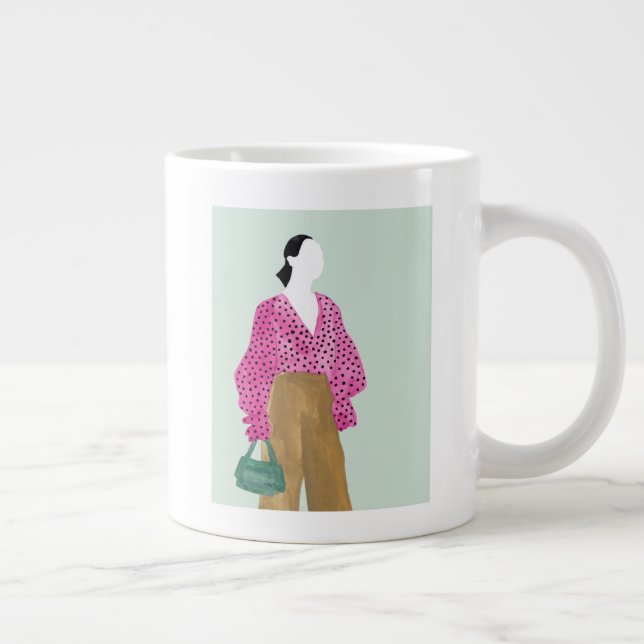 Stående modefigur - prickig topp jumbo mugg (Höger)