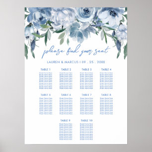 Stående Möhippa för Dusty Blue Blommigt Poster