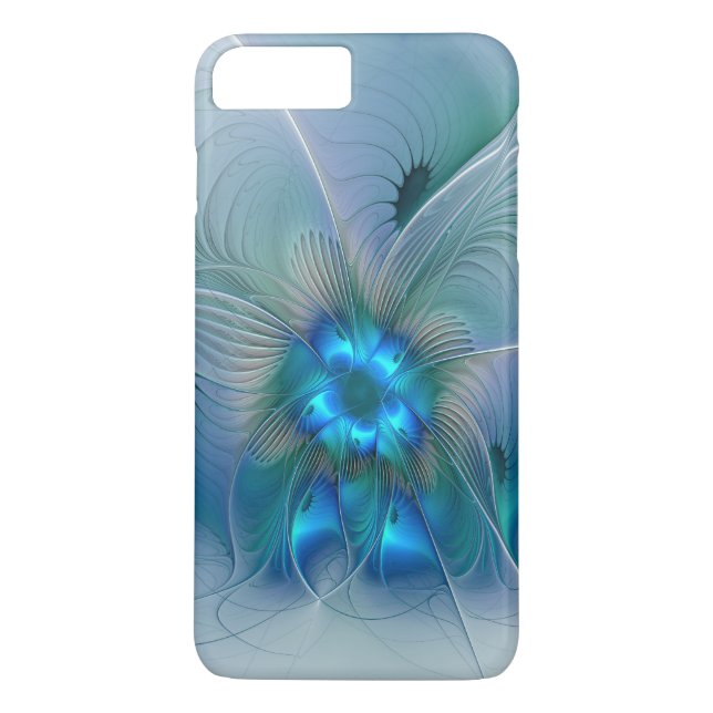 Stående ovationer, Abstrakt blå turkos Fractal Case-Mate iPhone Skal (Baksida)