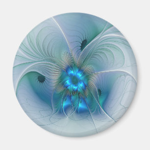 Stående ovationer, Abstrakt blå turkos Fractal Magnet