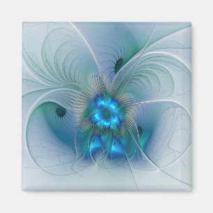 Stående ovationer, Abstrakt blå turkos Fractal Magnet
