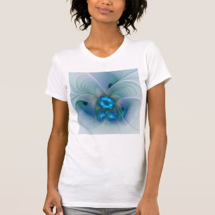 Stående ovationer, Abstrakt blå turkos Fractal T Shirt