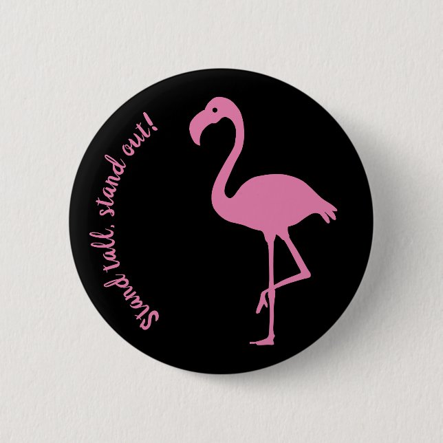 Stående tall, ställ ut Flamingo Silhouette Knapp (Framsida)