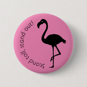 Stående tall, ställ ut Flamingo Silhouette Knapp