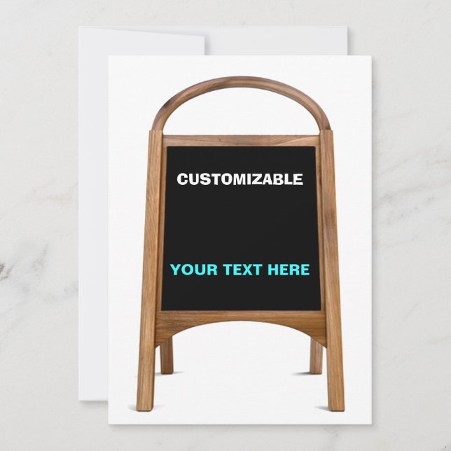 Stående teckenanpassning för trä och kontrollpanel inbjudningar (Framsida)