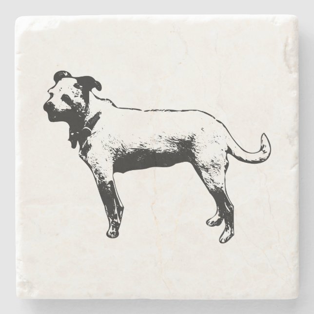 Stående Terrier Mix Underlägg (Framsidan)