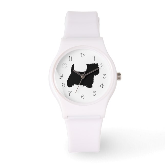 Stående Westie Siluett Armbandsur (Framsida)