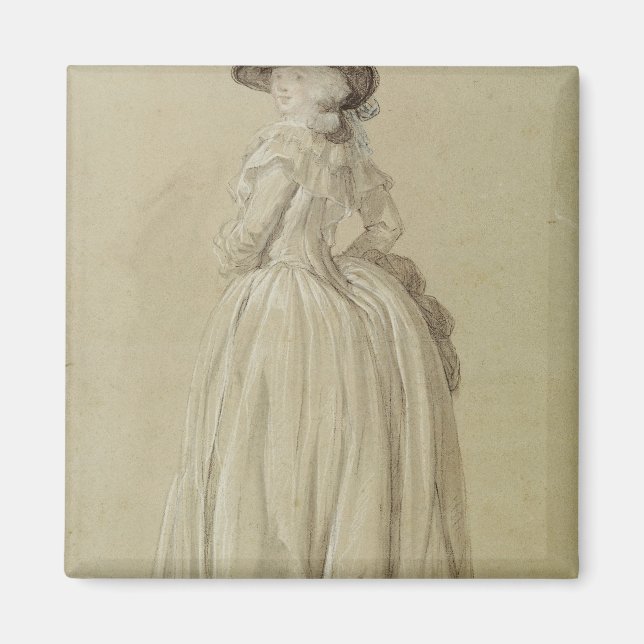 Stående Young Woman Magnet (Framsidan)