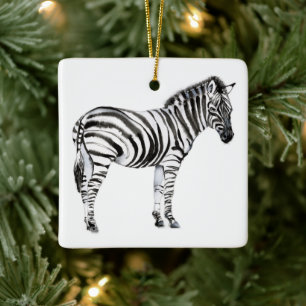 Stående Zebra Julgransprydnad Keramik