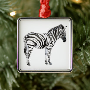 Stående Zebra Julgransprydnad Metall