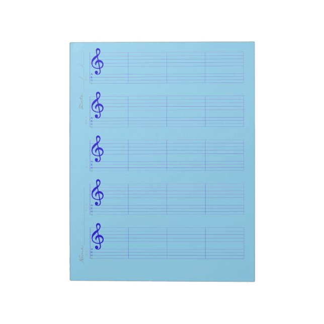 Staff & Ukulele Tab Paper – Printable Template Anteckningsblock (Roterad)