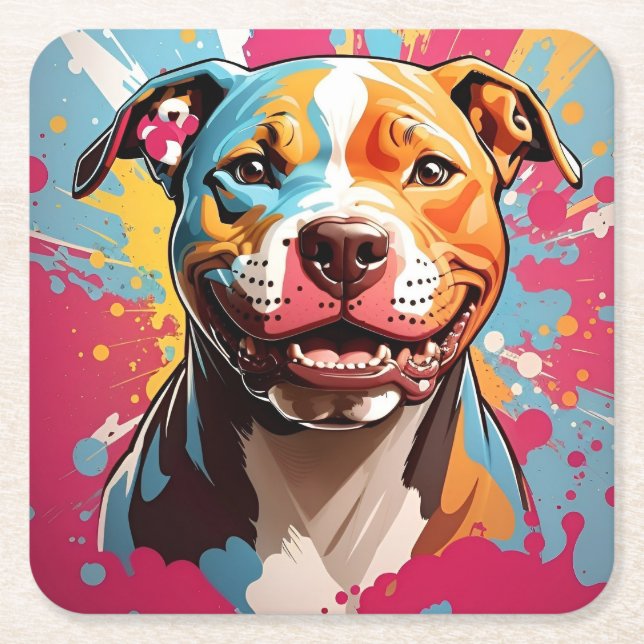 Staffdshire Birthday Underlägg Papper Kvadrat (Framsidan)