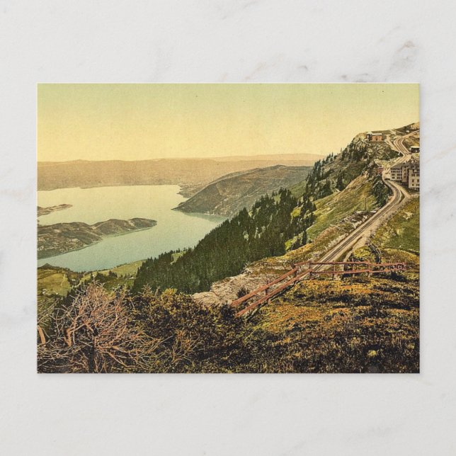Staffel och Zug Sjö, Rigi, Schweiz Classic Ph Vykort (Framsida)