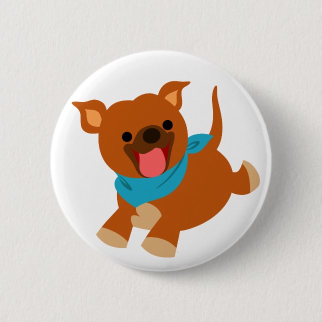 Staffie Button Badge Cute Lycklig Tecknad Knapp (Framsida)