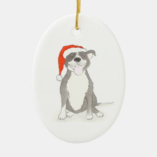 Staffie-dekorationen Julgransprydnad Keramik