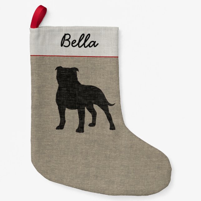 Staffie för Silhouette för Staffordshire Liten Julstrumpa (Framsidan)