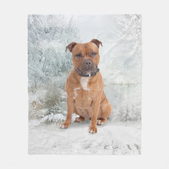 Staffie jul Fleece Blanket (Framsidan)