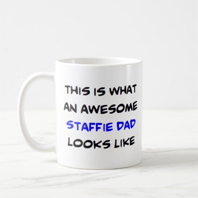 staffie pappa, fantastisk kaffemugg (Vänster)