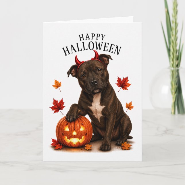 Staffie Staffordshire Djävulshund Kort (Framsida)