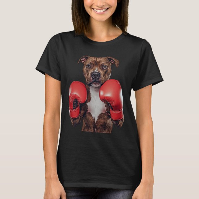 Stafford Bull Terrier Boxing T Shirt (Framsida)