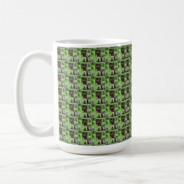 Stafford Bull Terrier Collarge Mönster Kaffemugg (Vänster)