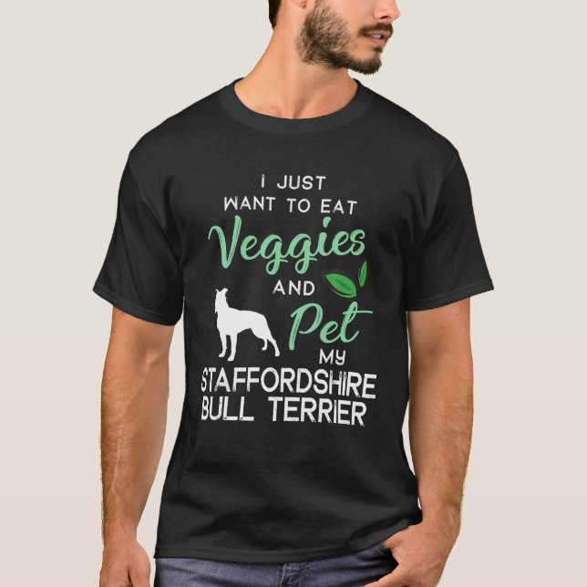 Stafford Bull Terrier Hund Cigar Älskare Birthda T Shirt (Framsida)