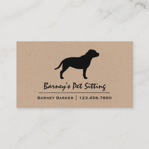Stafford Bull Terrier Hund Silhouette Visitkort