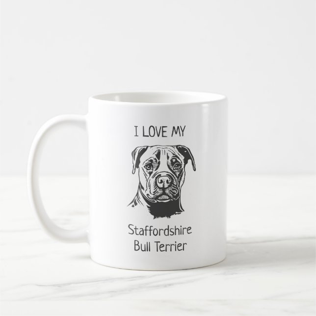 Stafford Bull Terrier Kaffemugg (Vänster)
