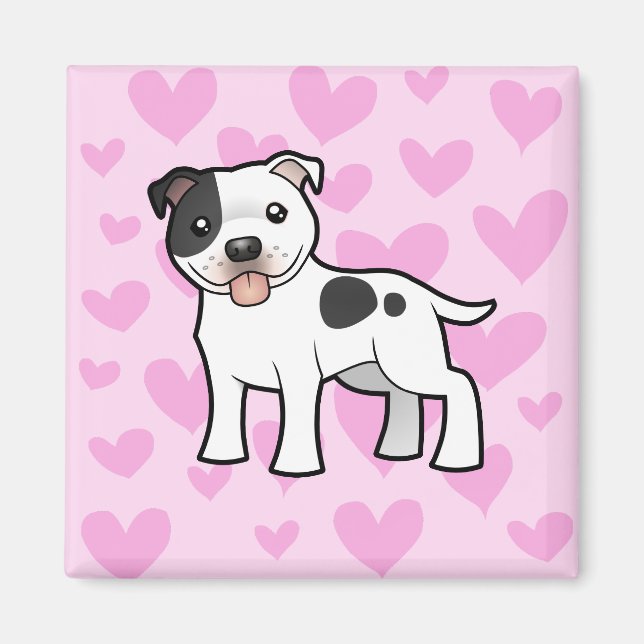Stafford Bull Terrier Kärlek Magnet (Framsidan)