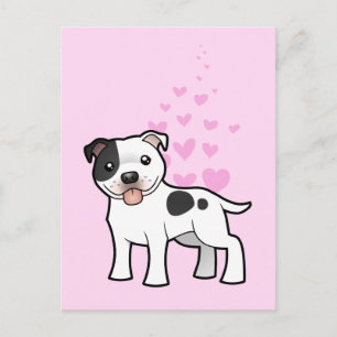 Stafford Bull Terrier Kärlek Vykort