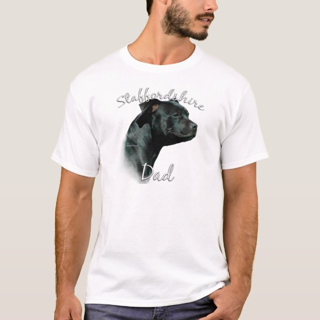 Stafford Bull Terrier Pappa 2 T Shirt (Framsida)