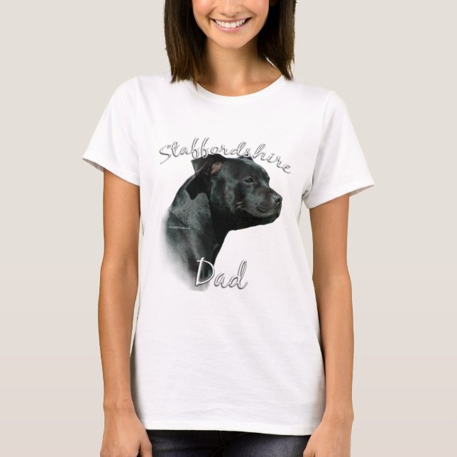 Stafford Bull Terrier Pappa 2 T Shirt (Framsida)