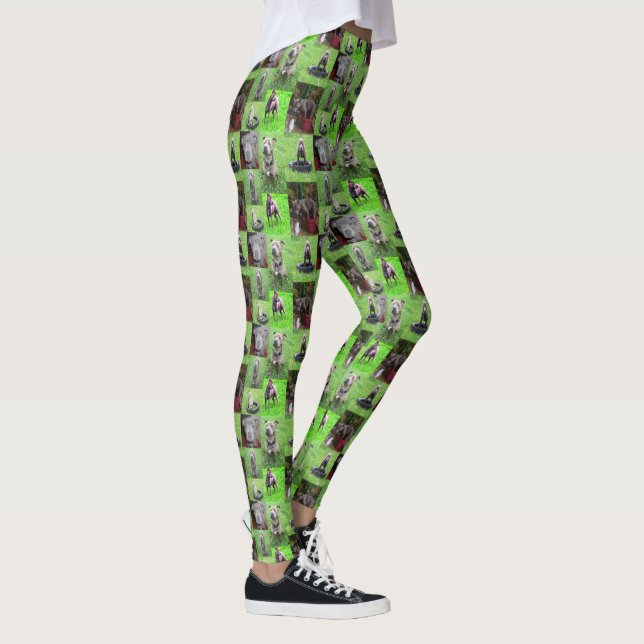 Stafford Bull Terrier Photo Collage Leggings (Höger)