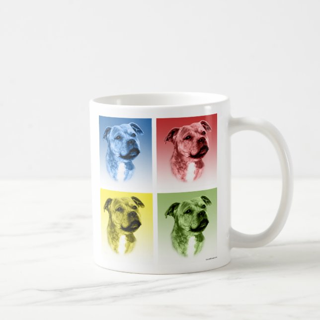 Stafford Bull Terrier Pop Art Kaffemugg (Höger)