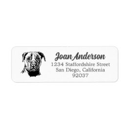 Stafford Bull Terrier Returadress Etikett