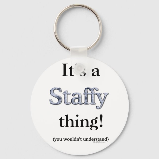 Stafford Bull Terrier Sak Nyckelring (Framsida)